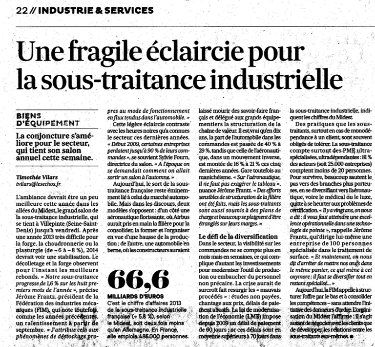 Visuel Une fragile éclaircie pour la sous-traitance industrielle