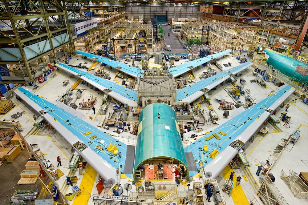 3 - 747-8 Wing Sets in the 747 Factory in EverettK64744