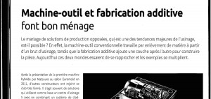 fabrication additive et machine outil et usinage