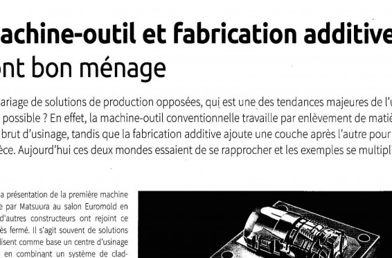 fabrication additive et machine outil et usinage