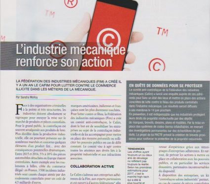 industrie mécanique renforce son action